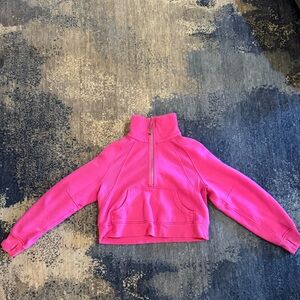 Lululemon Sonic Pink half-zip funnel neck Scuba